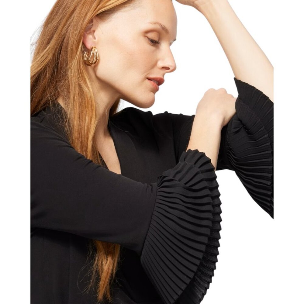 Chico's Black Label Pleat Cuff Top - Large - Black NWT - Picture 4 of 11